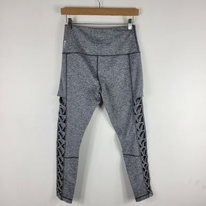 New Zella Heathered Space Dye High Waist Lace Up Leggings